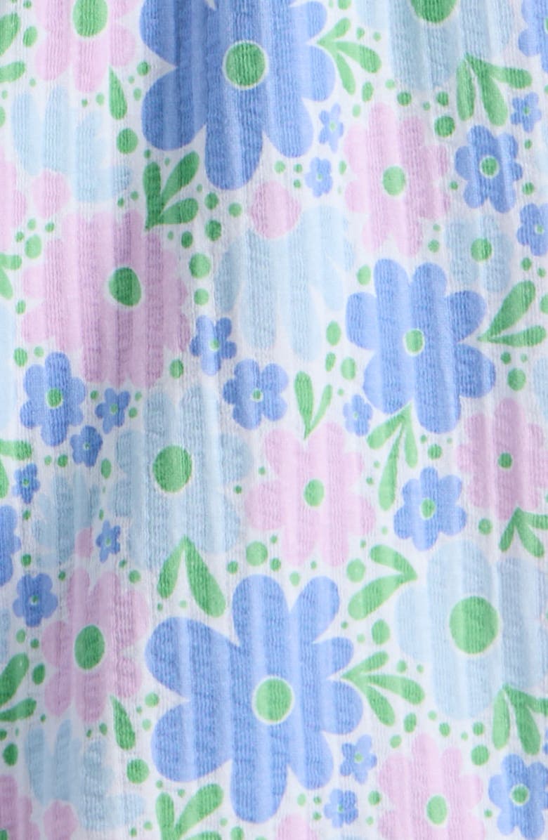 Tucker + Tate Kids' Floral Flutter Sleeve Rib Romper, Alternate, color, White- Blue Meadow Floral