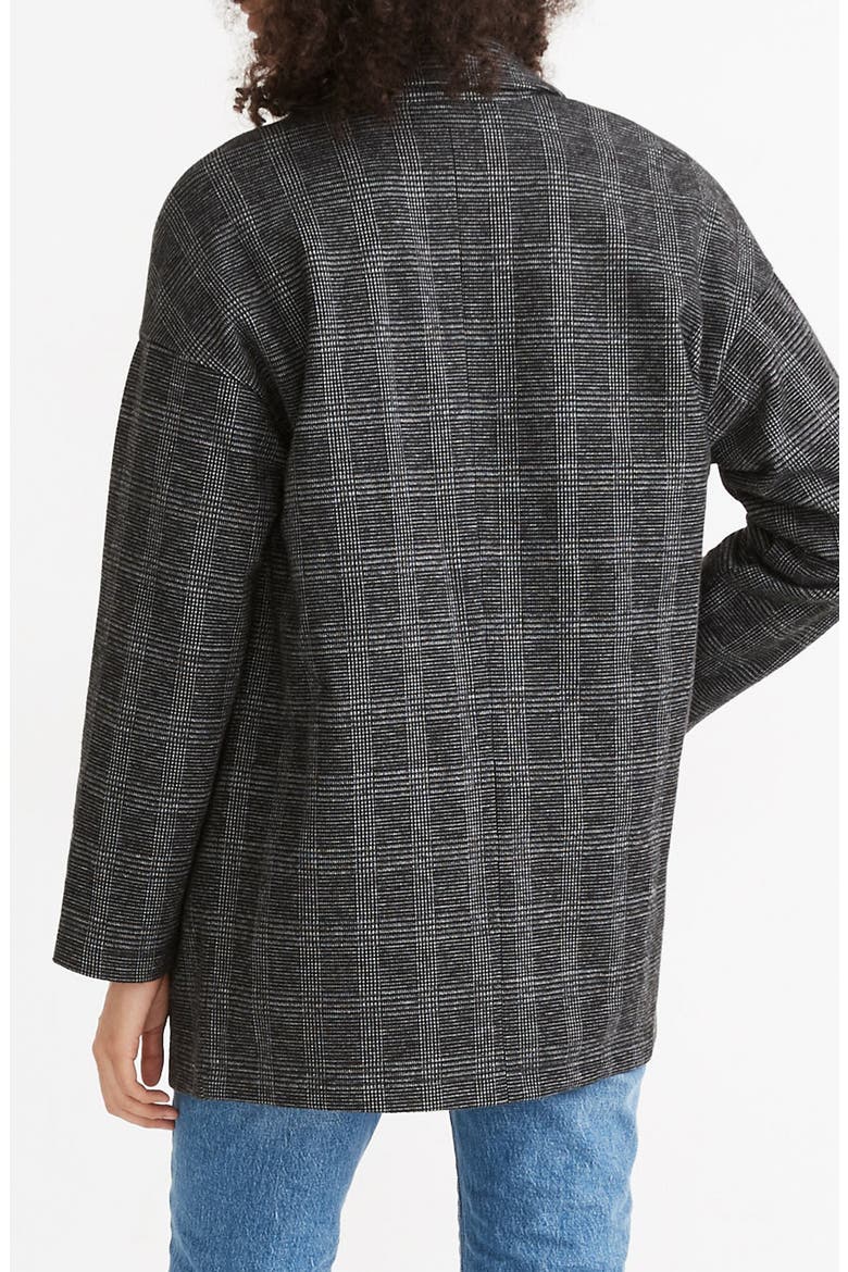 Glen Plaid Oversize Knit Blazer, Alternate, color, ALMOST BLACK