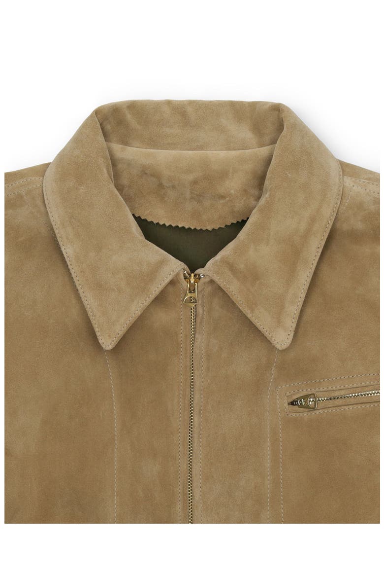 Rhode Suede Leather Jacket, Alternate, color, BEIGE