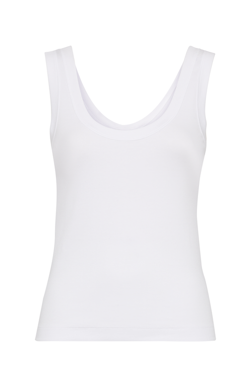 Brunello Cucinelli Ribbed Jersey Top In White