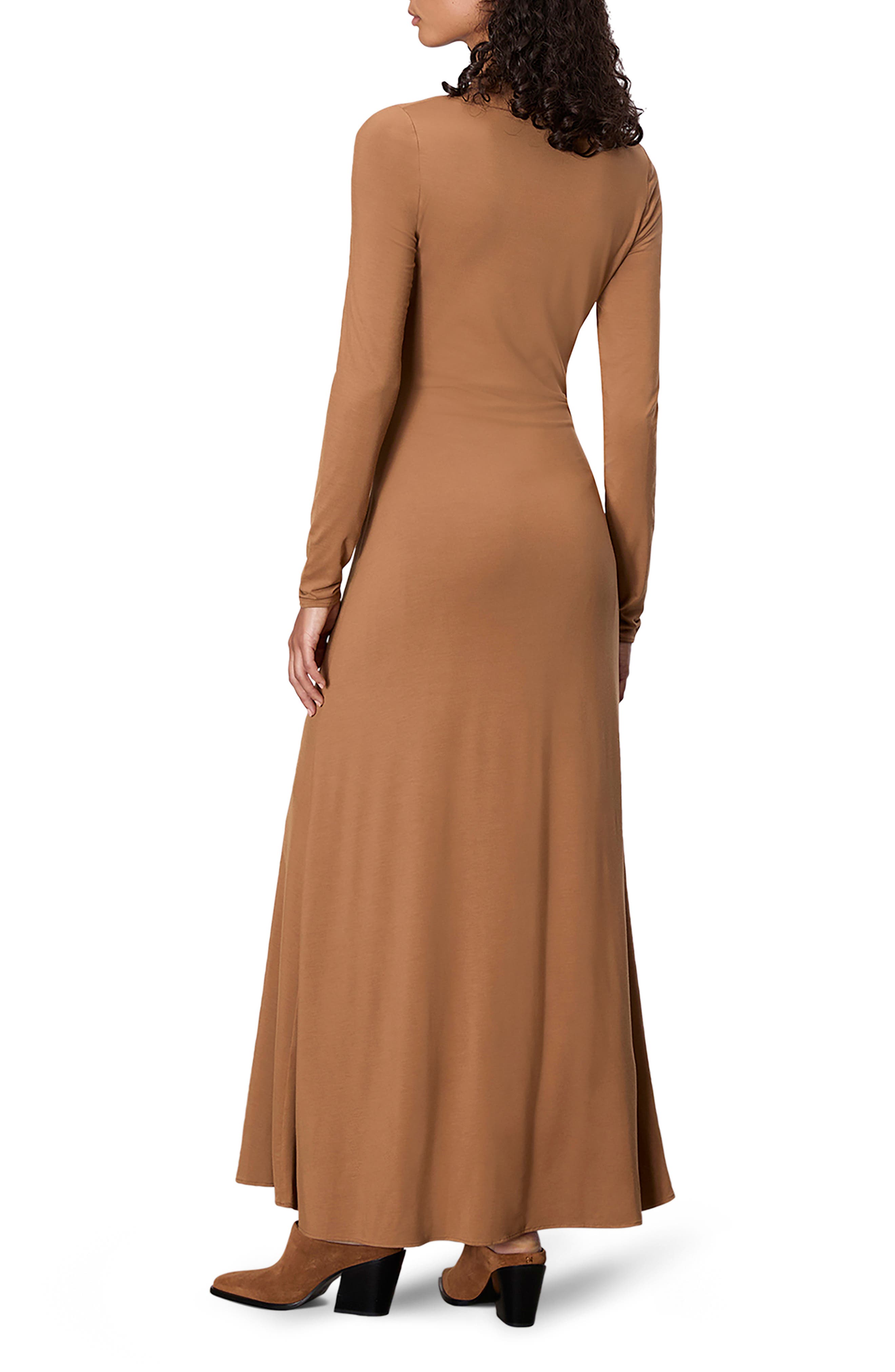 Luca Asymmetric Drape Long Sleeve Maxi Dress - image 2