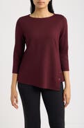 AK ANNE KLEIN Asymmetric Button Hem Top
