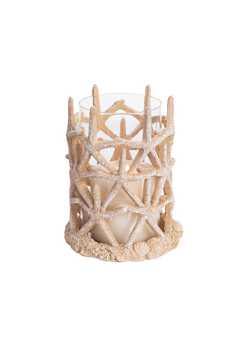 Sea Star Cutout Single Candle Holders 8.5", Main, color, Beige