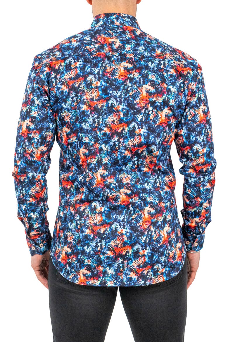 Fibonacci Absolem Blue Contemporary Fit Button-Up Shirt, Alternate, color, BLUE