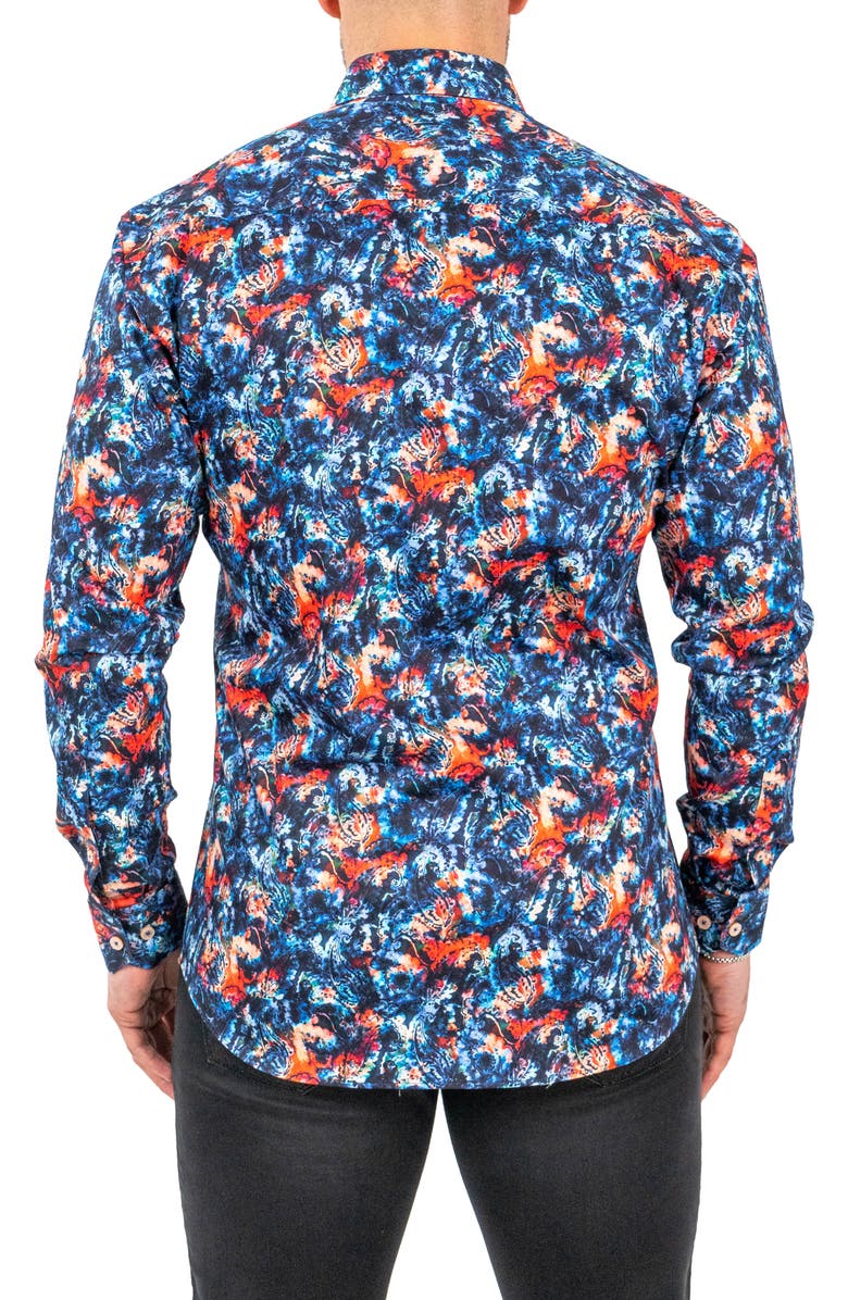 Maceoo Fibonacci Absolem Blue Contemporary Fit Button-Up Shirt, Alternate, color, Blue