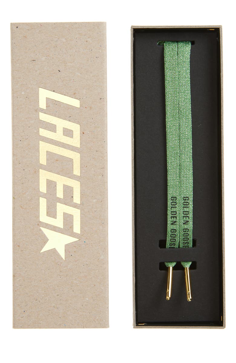 Golden Goose Logo Shoelaces, Main, color, Verde Acqua