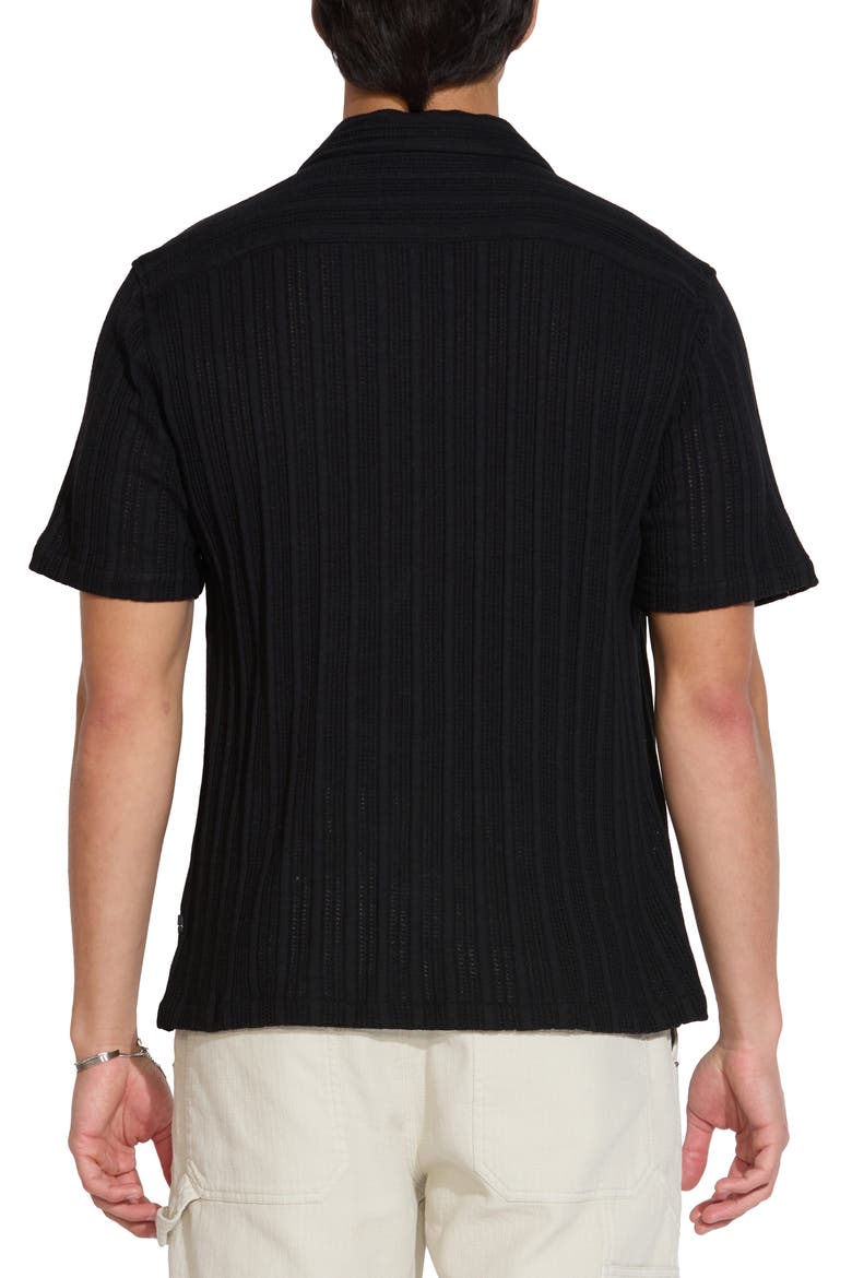 Open Knit Resort Shirt, Alternate, color, BLACK