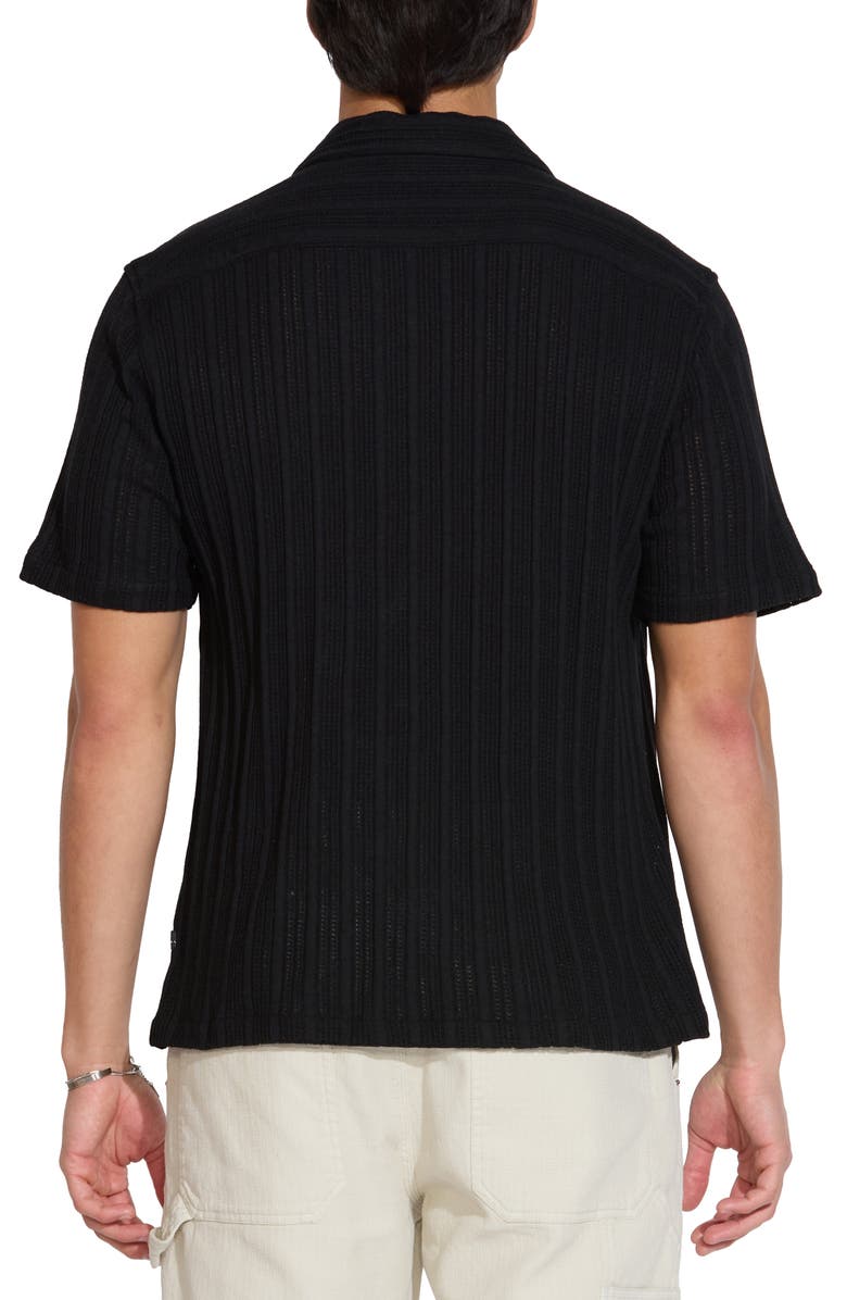 Civil Society Open Knit Resort Shirt, Alternate, color, Black