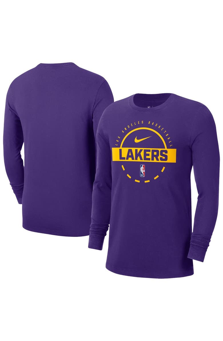 Nike Men's Nike Purple Los Angeles Lakers Authentic Long Sleeve Practice T-Shirt, Main, color, Purple