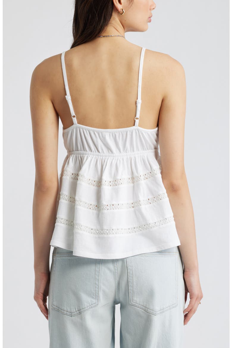 Inset Lace Babydoll Cami, Alternate, color, WHITE
