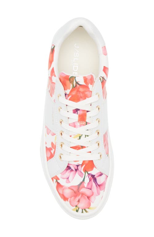Jslides Gilda Platform Sneaker In White/floral