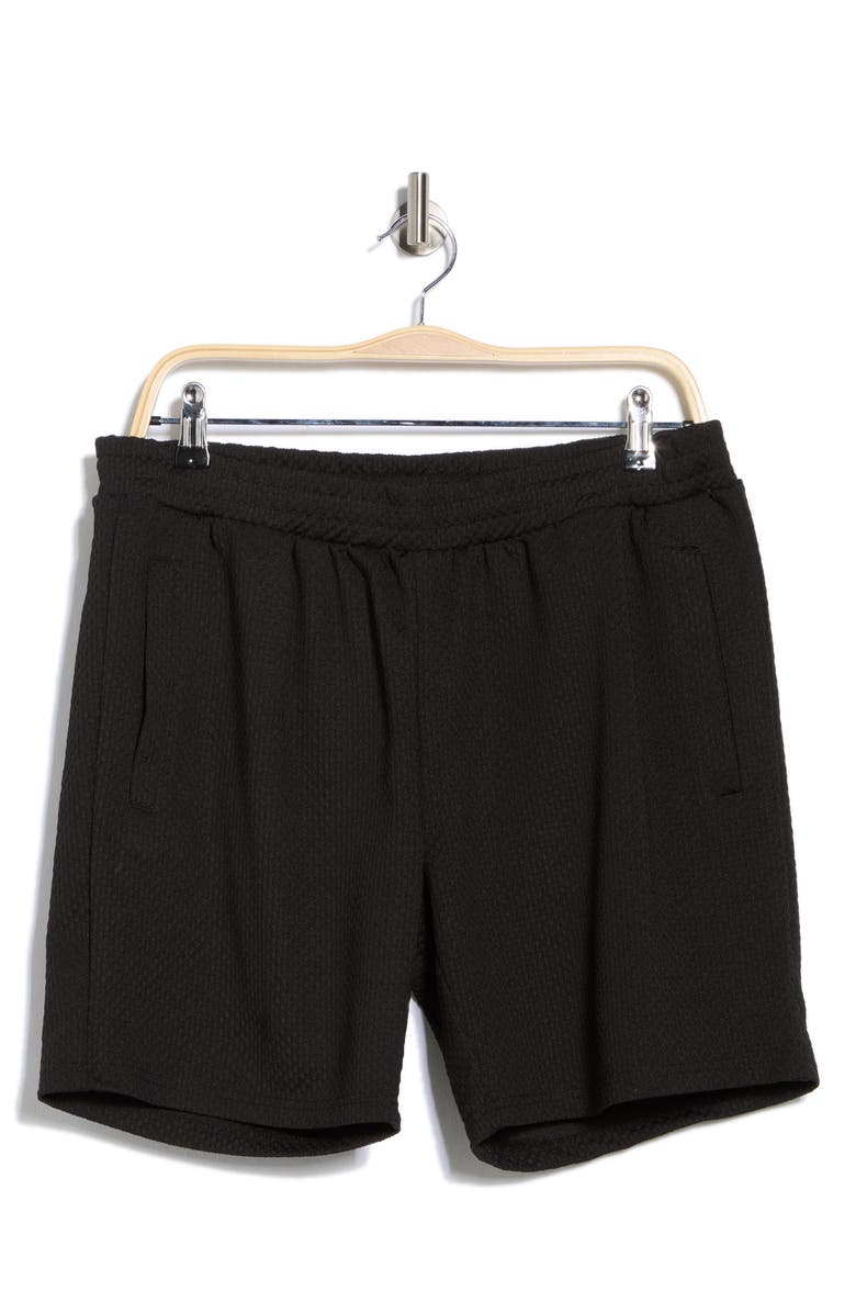 FLEECE FACTORY Check Drawstring Shorts, Main, color,