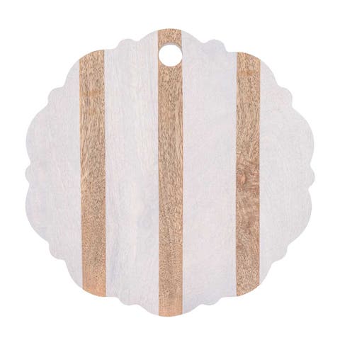 Maeve Striped Scallop Wood Board