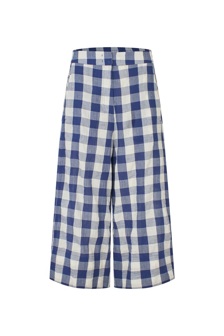Maportia Checked Wide Leg Trouser, Alternate, color, Medieval Blue