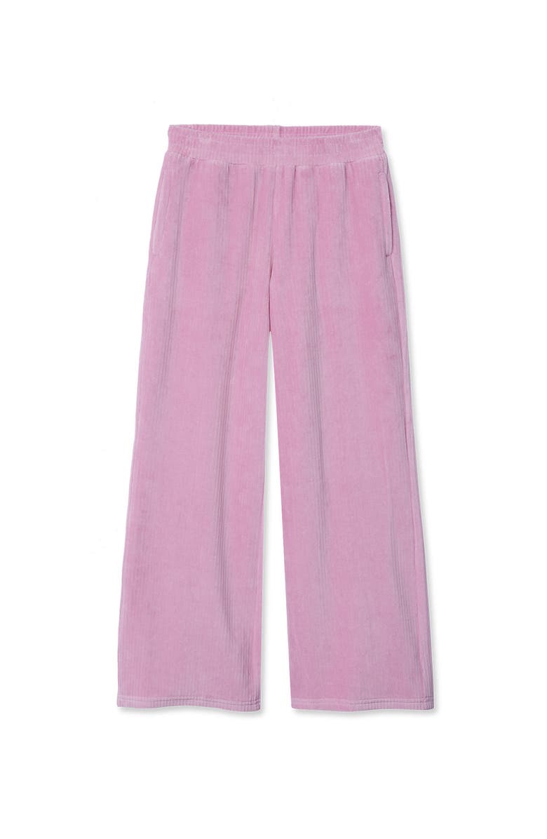 Lands' End Girls Corduroy Wide Leg Knit Pants, Alternate, color, Mauve Mist