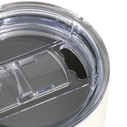 Gibson Home Marina 18oz Stainless Steel Thermal Tumbler With Acrylic Lid In White