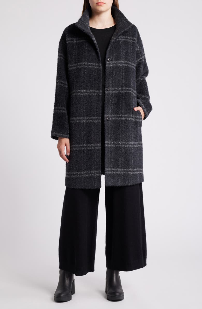 Eileen Fisher High Collar Long Coat, Main, color,