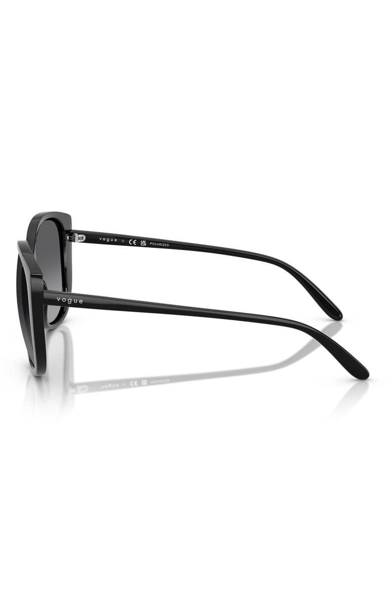 VOGUE 55mm Polarized Butterfly Sunglasses, Alternate, color, Black