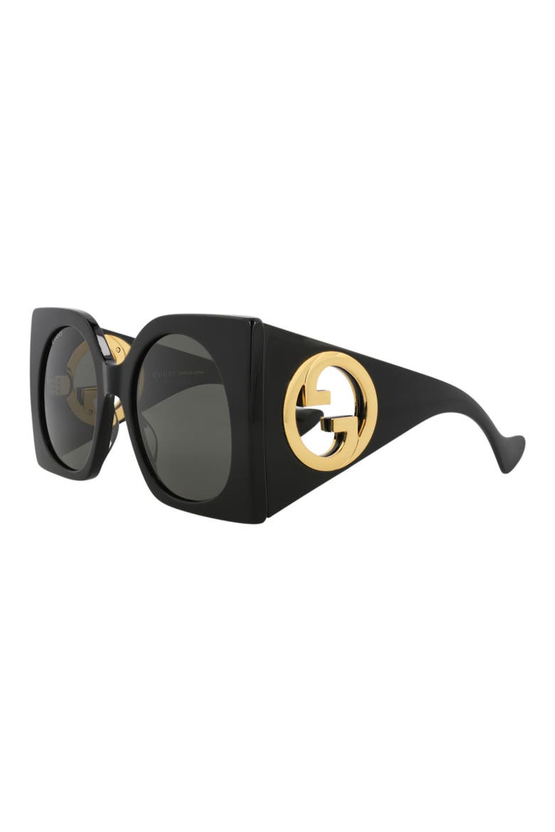 55mm Square Sunglasses, Alternate, color, BLACK BLACK GREY