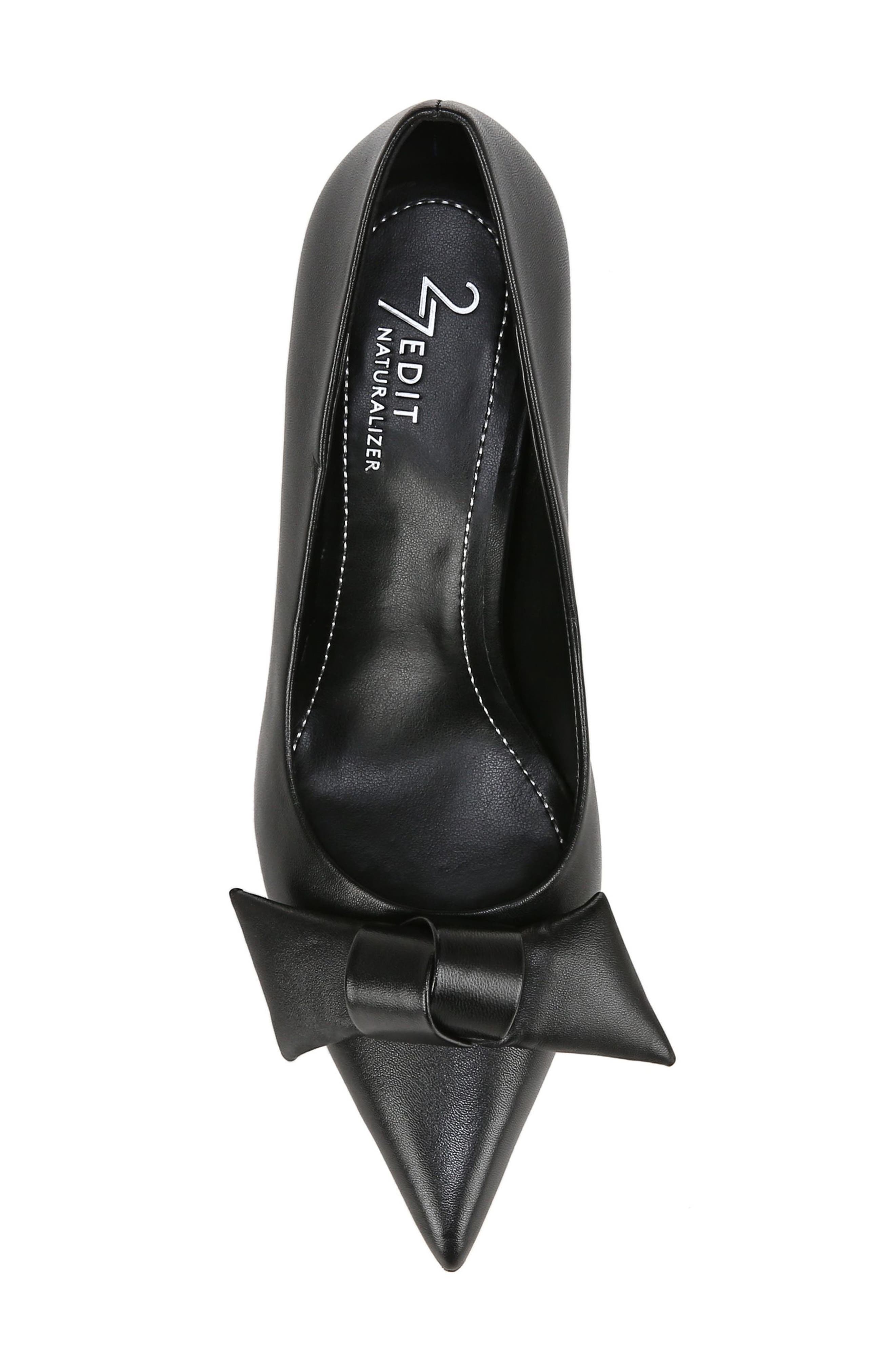 27 EDIT Naturalizer Emery Bow Pointed Toe Pump, Alternate, color, 