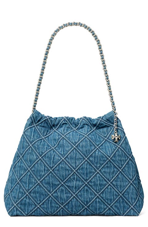 Fleming Soft Quilted Denim Hobo Bag