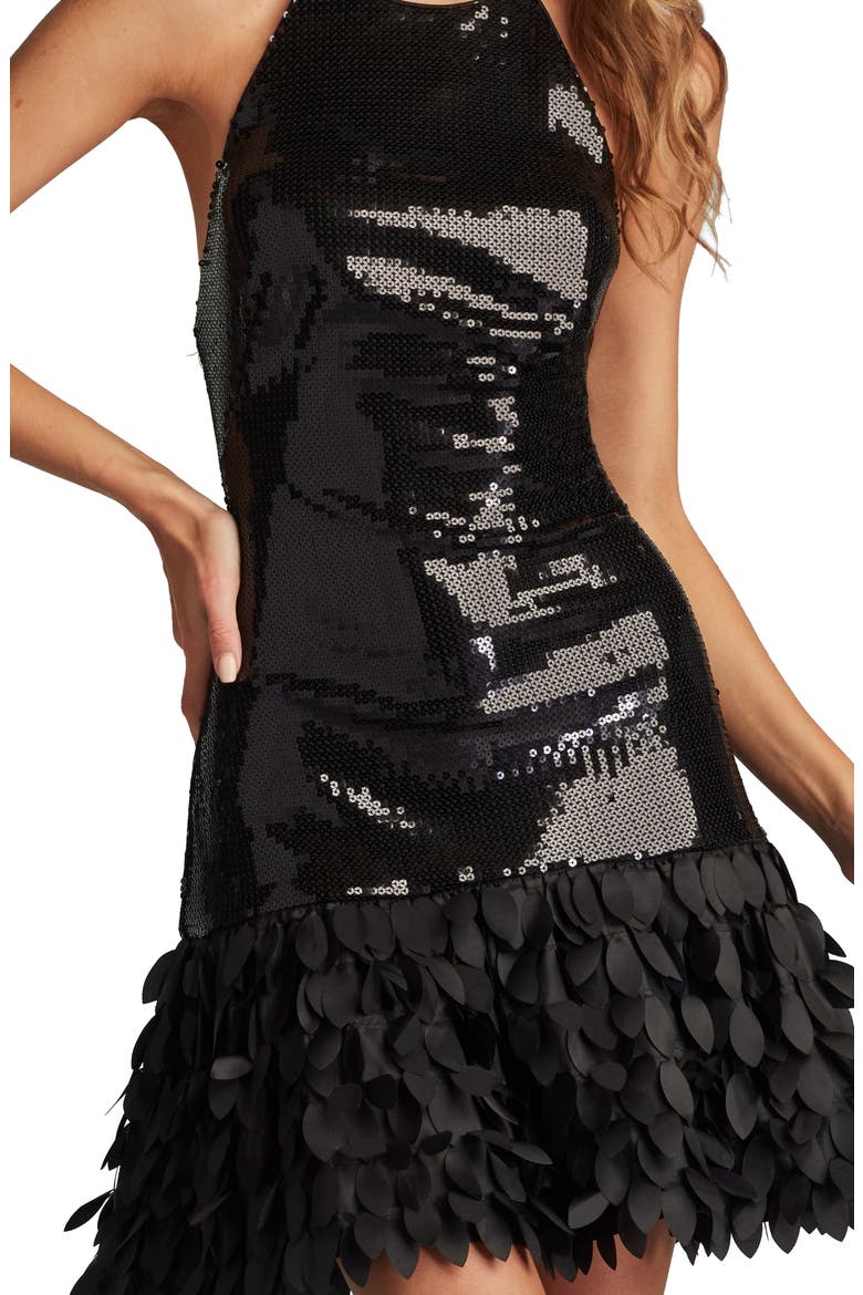 Sleeveless Sequin A-Line Dress, Alternate, color, BLACK