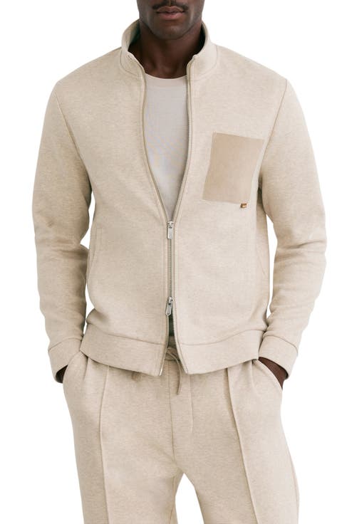 Herringbone Patch Pocket Zip Jacket