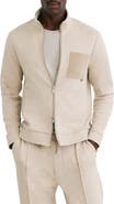 Reiss Herringbone Patch Pocket Zip Jacket
