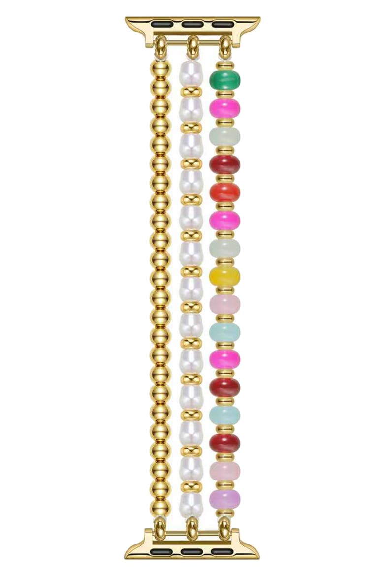 Jasmine Beaded Apple Watch® Watchband, Main, color, GOLD