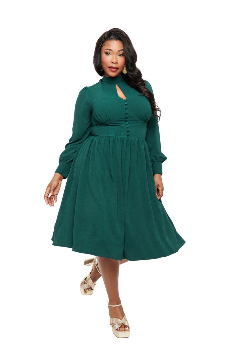 Unique Vintage Plus Size 1970s Keyhole Swing Dress, Main, color,