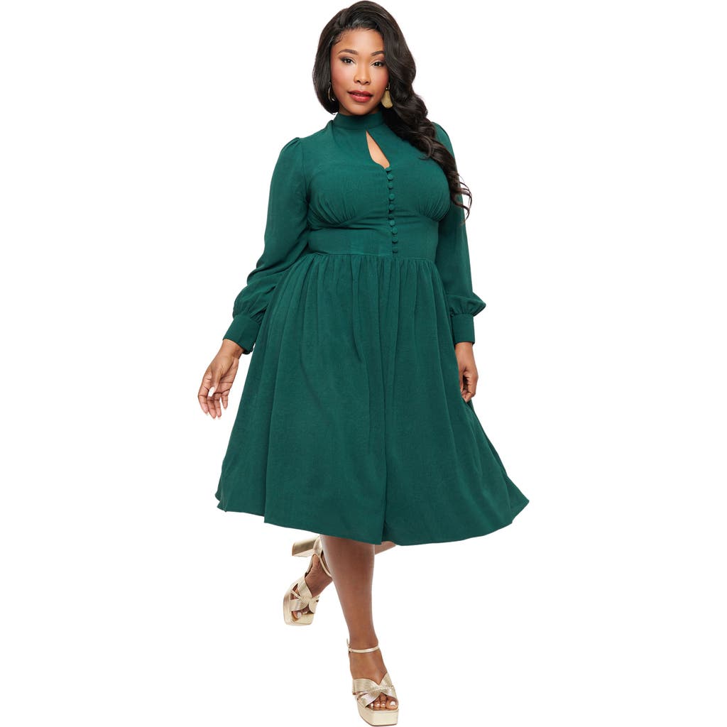 UNIQUE VINTAGE UNIQUE VINTAGE PLUS SIZE 1970S KEYHOLE SWING DRESS
