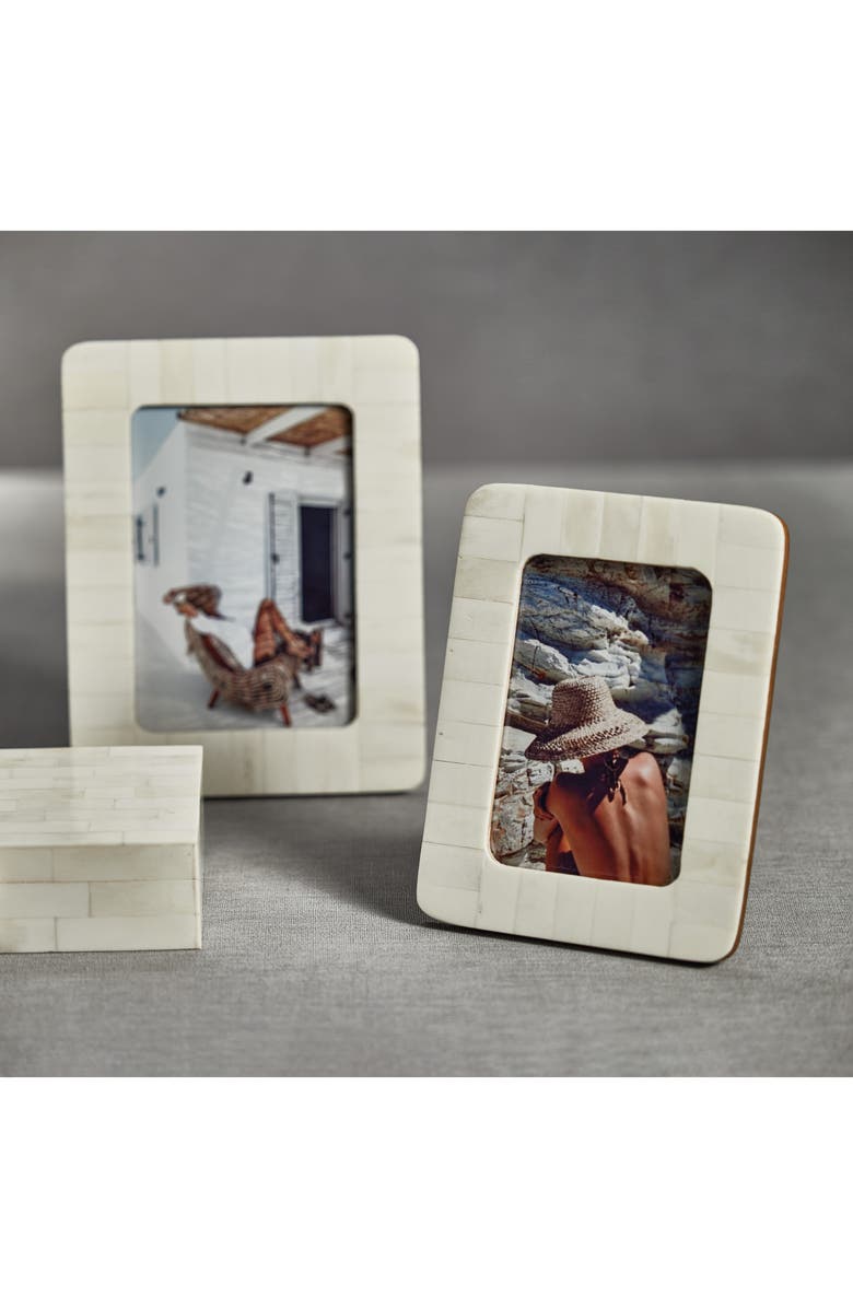 Zodax Bone Inlay Photo Frame, Alternate, color, White