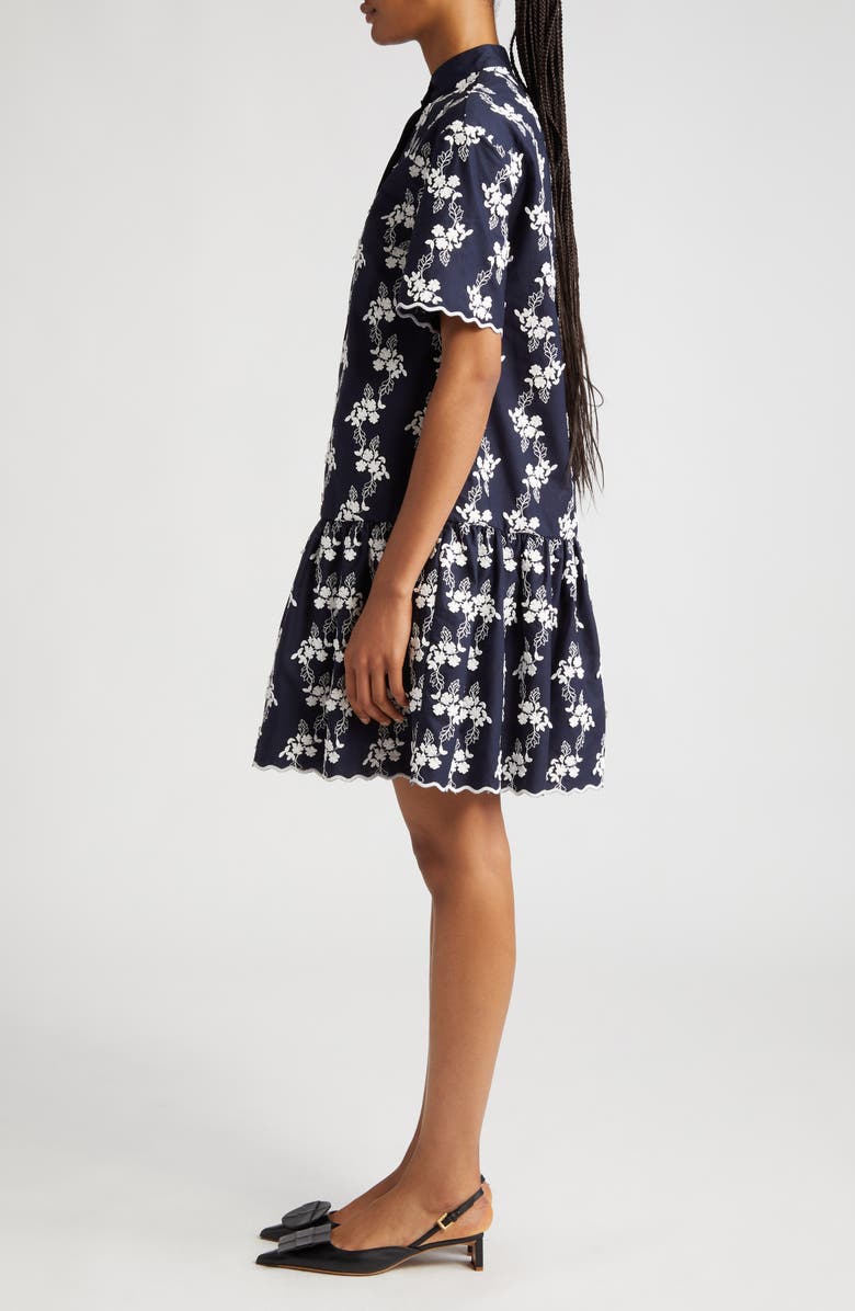 Erdem Embroidered Floral Tiered Minidress, Alternate, color, 