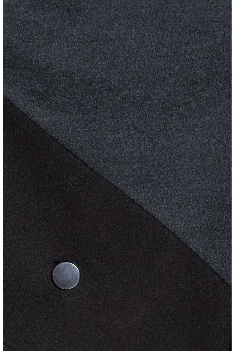 Faux Leather Trim Colorblock Cape, Alternate, color, CHARCOAL/ BLACK
