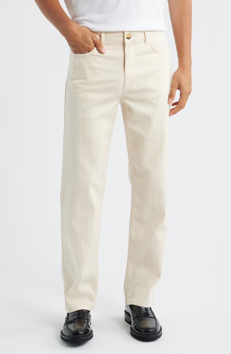 Percival Rocco Five-Pocket Stretch Cotton Blend Pants, Main, color, Ecru
