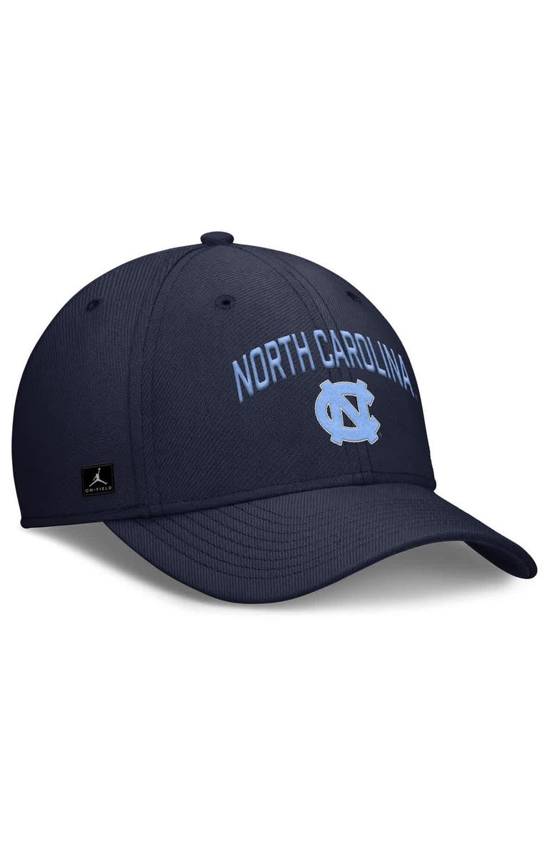 Jordan Brand Men's Jordan Brand Navy North Carolina Tar Heels 2025 On-Field Rise Performance Flex Hat, Alternate, color, 