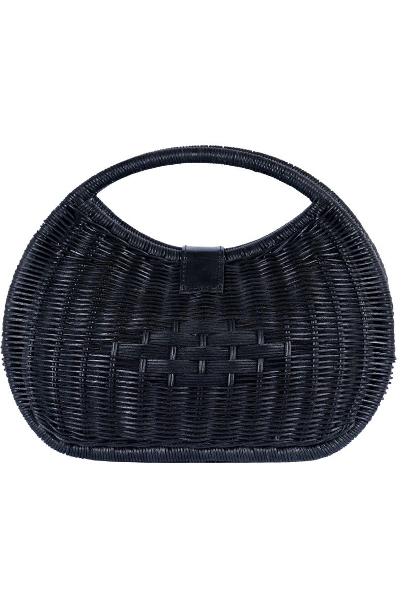 Jelavu Artemis Half Moon Rattan Hand Bag, Alternate, color, Black