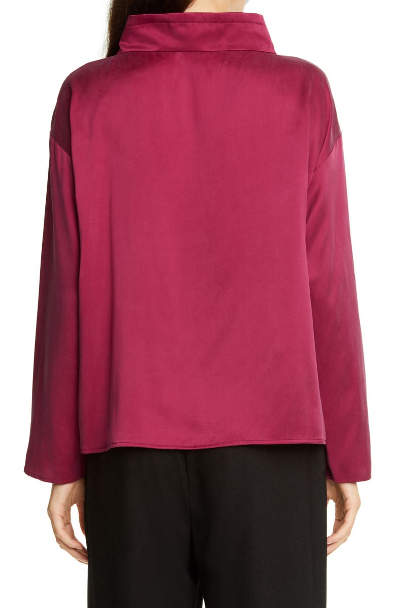 Eileen Fisher Drawstring Silk Top, Alternate, color,