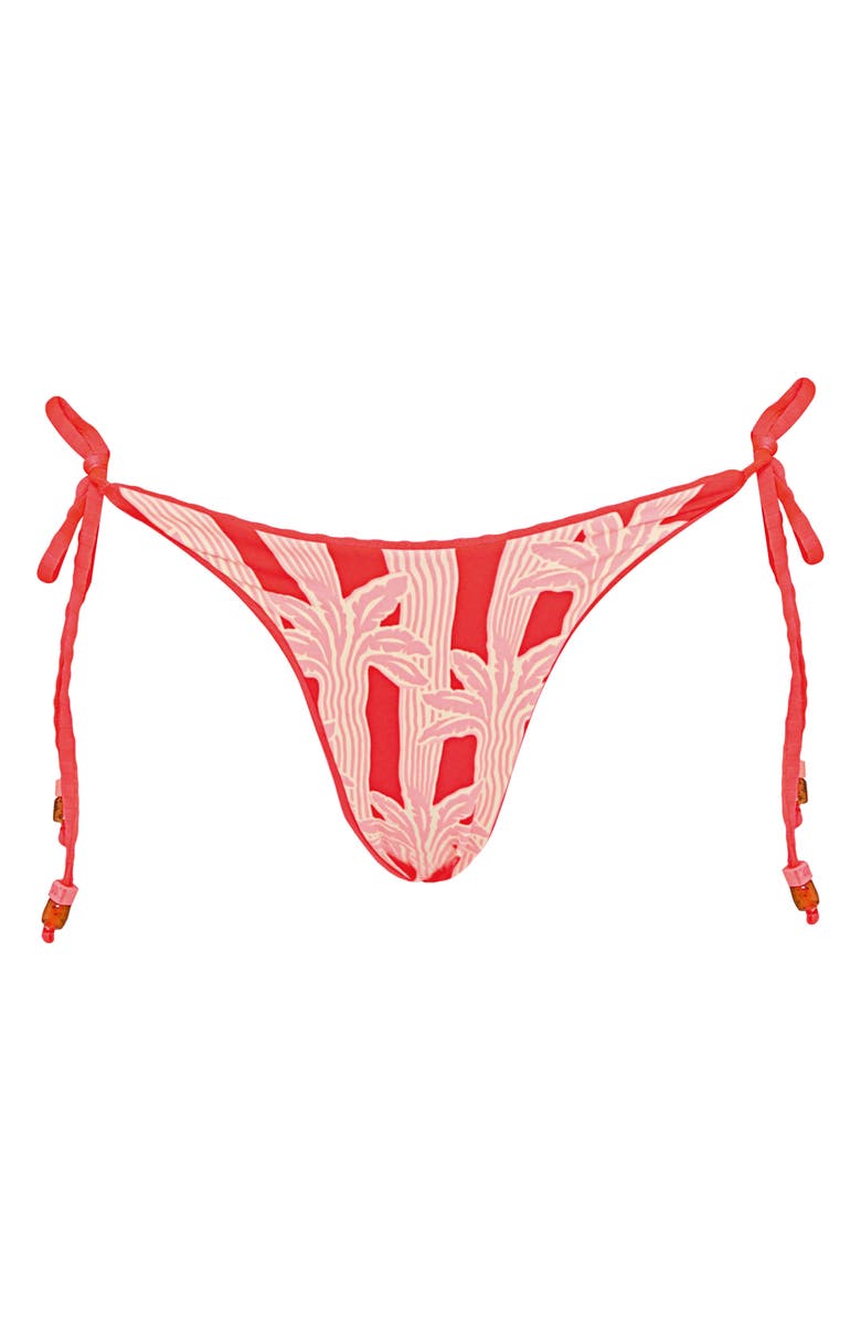 Maaji Flame Coral Harley Reversible Side Tie Bikini Bottoms, Alternate, color, Bright Red