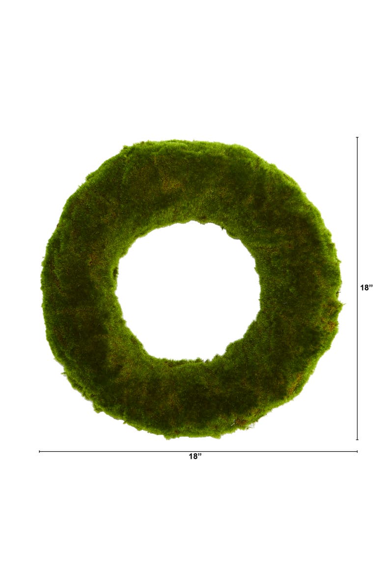 18-in Moss Artificial Wreath, Alternate, color, Green