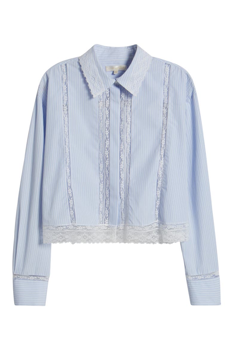 Delano Lace Panel Woven Shirt, Alternate, color, SKY LAGOON