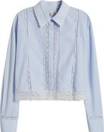 LoveShackFancy Delano Lace Panel Woven Shirt