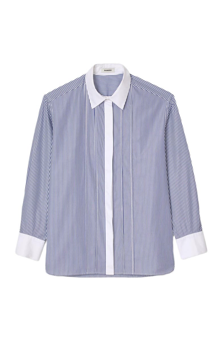 SANDRO Striped shirt, Alternate, color, Blu / White