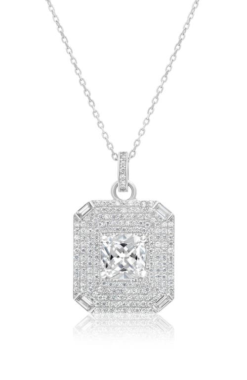 Shymi Cubic Zirconia Medallion Pendant Necklace In Silver