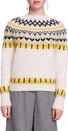 maje Mamonix Fair Isle Metallic Sweater
