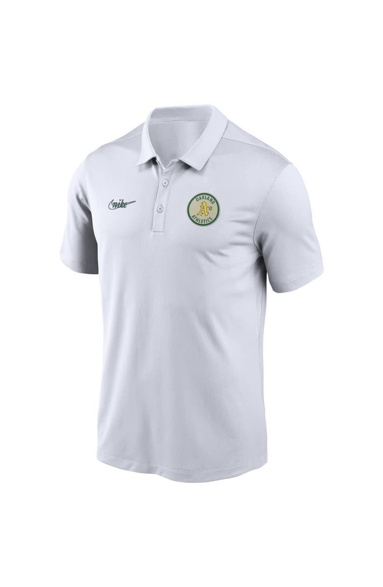 Nike Men's Nike White Oakland Athletics Cooperstown Collection Logo Franchise Performance Polo, Alternate, color, White