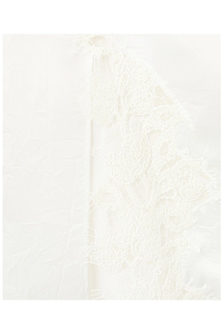 Lace Trim Satin Skirt, Alternate, color, WHITE