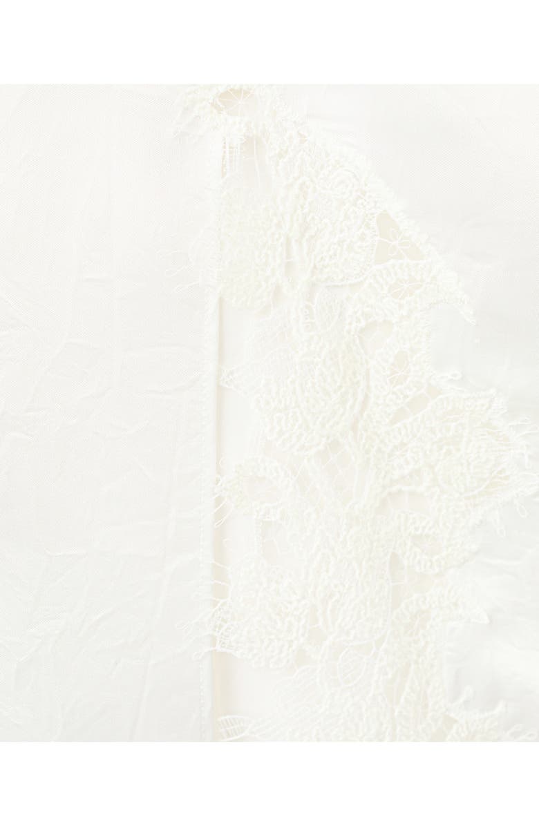MANGO Lace Trim Satin Skirt, Alternate, color,