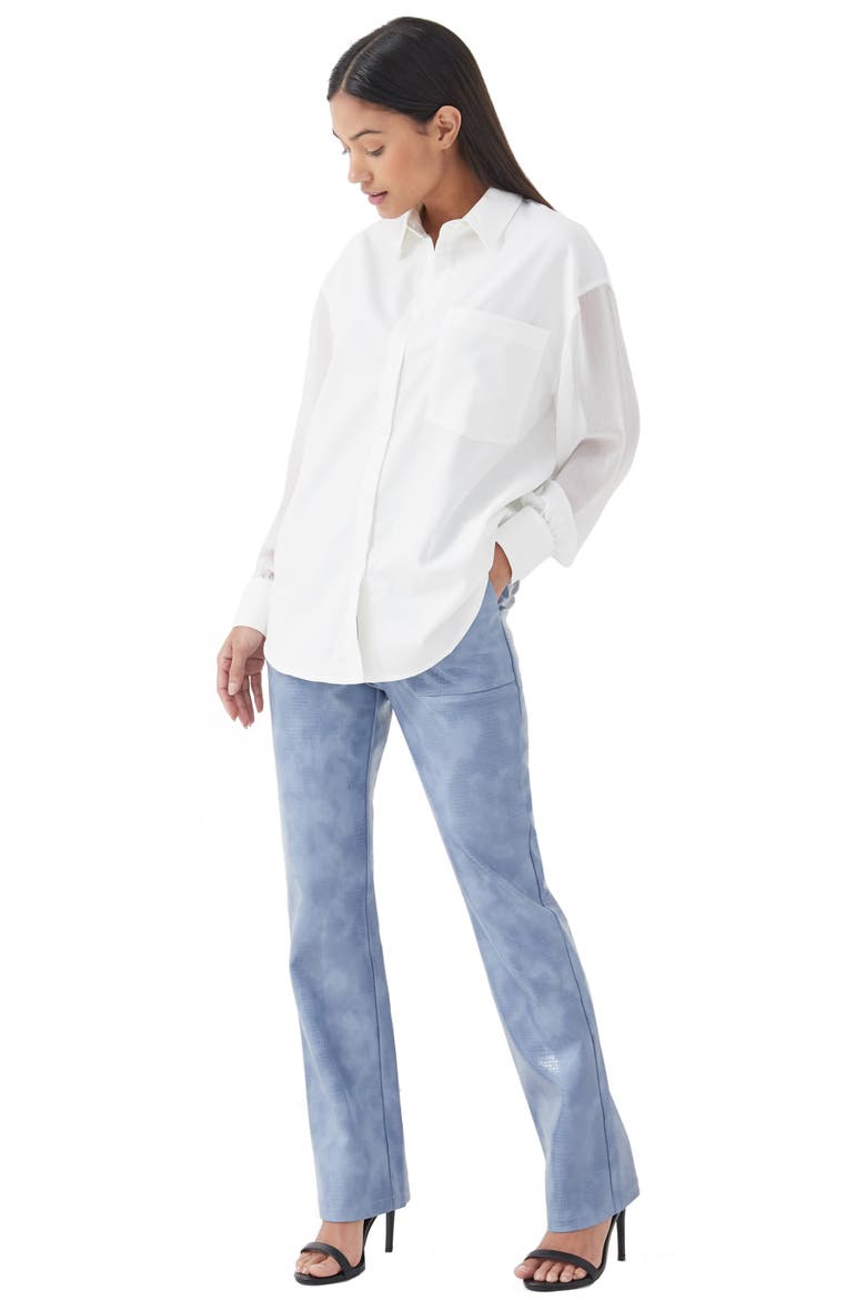 Helene Faux Crocodile Trousers, Alternate, color, BLUE CROC