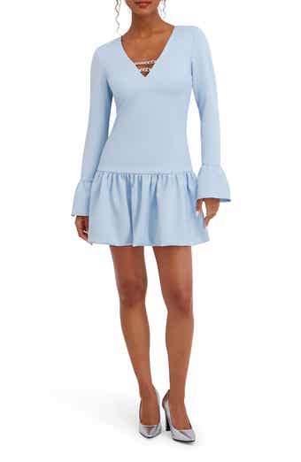 Flare Cuff Scuba Minidress